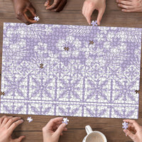 Pastel Purple Kahili Quilt Hawaii Puzzle Tropical Flower Seamless Half Style