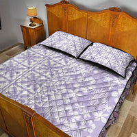 Pastel Purple Kahili Quilt Hawaii Quilt Bed Set Tropical Flower Seamless Half Style