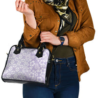Pastel Purple Kahili Quilt Hawaii Shoulder Handbag Tropical Flower Seamless Half Style