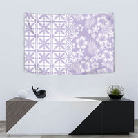 Pastel Purple Kahili Quilt Hawaii Tapestry Tropical Flower Seamless Half Style