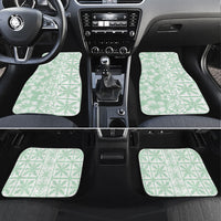 Pastel Green Kahili Quilt Hawaii Car Mats Tropical Flower Seamless Half Style