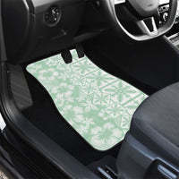 Pastel Green Kahili Quilt Hawaii Car Mats Tropical Flower Seamless Half Style