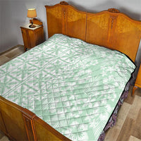 Pastel Green Kahili Quilt Hawaii Quilt Tropical Flower Seamless Half Style