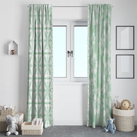 Pastel Green Kahili Quilt Hawaii Window Curtain Tropical Flower Seamless Half Style