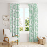 Pastel Green Kahili Quilt Hawaii Window Curtain Tropical Flower Seamless Half Style