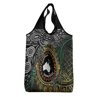 Personalised Australia And Vanuatu Grocery Bag Aboriginal Lizard Polynesia Ni-Van Pig Tusk