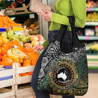Personalised Australia And Vanuatu Grocery Bag Aboriginal Lizard Polynesia Ni-Van Pig Tusk