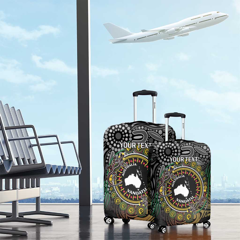 Personalised Australia And Vanuatu Luggage Cover Aboriginal Lizard Polynesia Ni-Van Pig Tusk