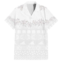 Tokelau White Sunday Family Matching Long Sleeve Bodycon Dress and Hawaiian Shirt Polynesian Pattern Gardenia Thunbergia
