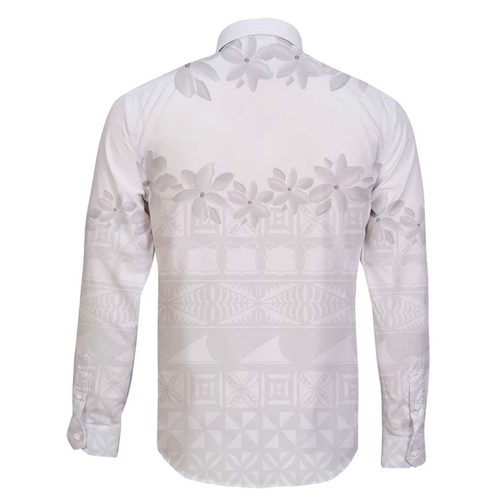 Tokelau White Sunday Family Matching Mermaid Dress and Hawaiian Shirt Polynesian Pattern Gardenia Thunbergia