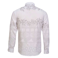 Tokelau White Sunday Family Matching Off The Shoulder Long Sleeve Dress and Hawaiian Shirt Polynesian Pattern Gardenia Thunbergia