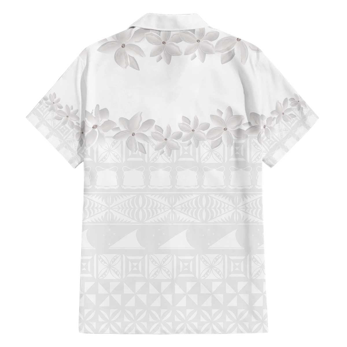 Tokelau White Sunday Family Matching Puletasi and Hawaiian Shirt Polynesian Pattern Gardenia Thunbergia