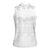 Tokelau White Sunday Women Sleeveless Polo Shirt Polynesian Pattern Gardenia Thunbergia