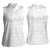 Tokelau White Sunday Women Sleeveless Polo Shirt Polynesian Pattern Gardenia Thunbergia