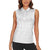 Tokelau White Sunday Women Sleeveless Polo Shirt Polynesian Pattern Gardenia Thunbergia