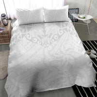 American Samoa White Sunday Bedding Set Lotu Tamaiti Plumeria With Samoan Pattern