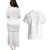 American Samoa White Sunday Couples Matching Puletasi and Hawaiian Shirt Lotu Tamaiti Plumeria With Samoan Pattern