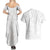 American Samoa White Sunday Couples Matching Summer Maxi Dress and Hawaiian Shirt Lotu Tamaiti Plumeria With Samoan Pattern