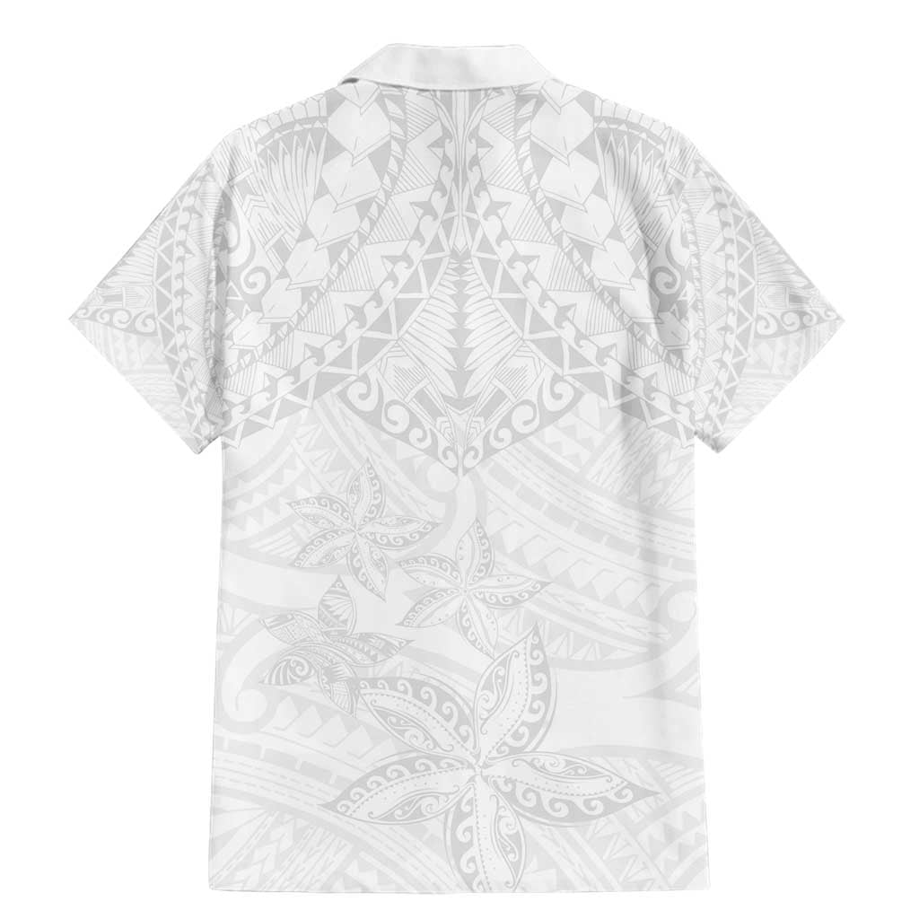 American Samoa White Sunday Family Matching Mermaid Dress and Hawaiian Shirt Lotu Tamaiti Plumeria With Samoan Pattern