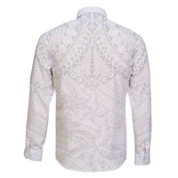 American Samoa White Sunday Family Matching Off The Shoulder Long Sleeve Dress and Hawaiian Shirt Lotu Tamaiti Plumeria With Samoan Pattern