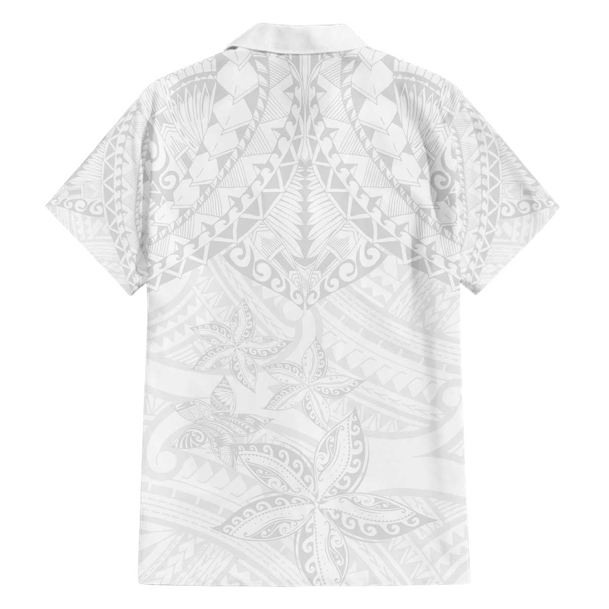 American Samoa White Sunday Family Matching Puletasi and Hawaiian Shirt Lotu Tamaiti Plumeria With Samoan Pattern