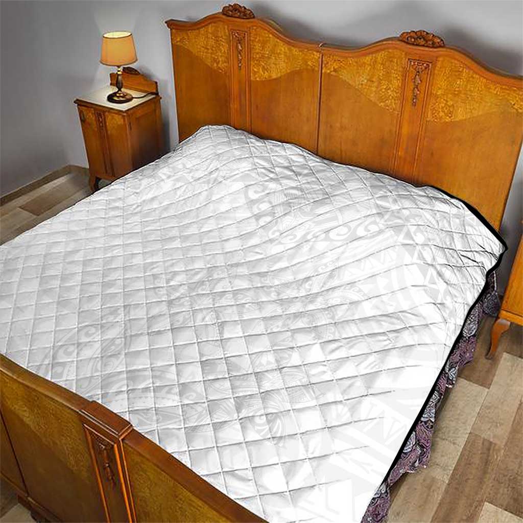 American Samoa White Sunday Quilt Lotu Tamaiti Plumeria With Samoan Pattern