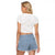American Samoa White Sunday Raglan Cropped T Shirt Lotu Tamaiti Plumeria With Samoan Pattern