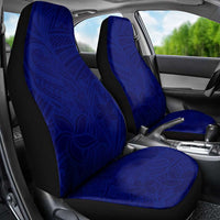 Blue Polynesia Car Seat Cover Polynesian Pattern Mix Plumeria