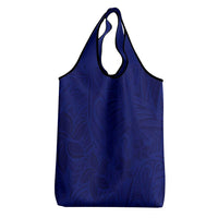 Blue Polynesia Grocery Bag Polynesian Pattern Mix Plumeria