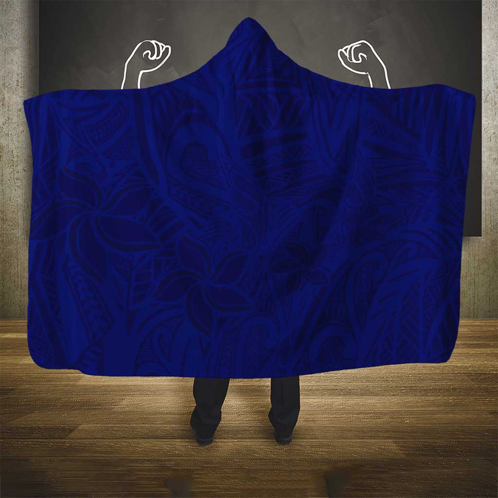 Blue Polynesia Hooded Blanket Polynesian Pattern Mix Plumeria LT14 - Polynesian Pride