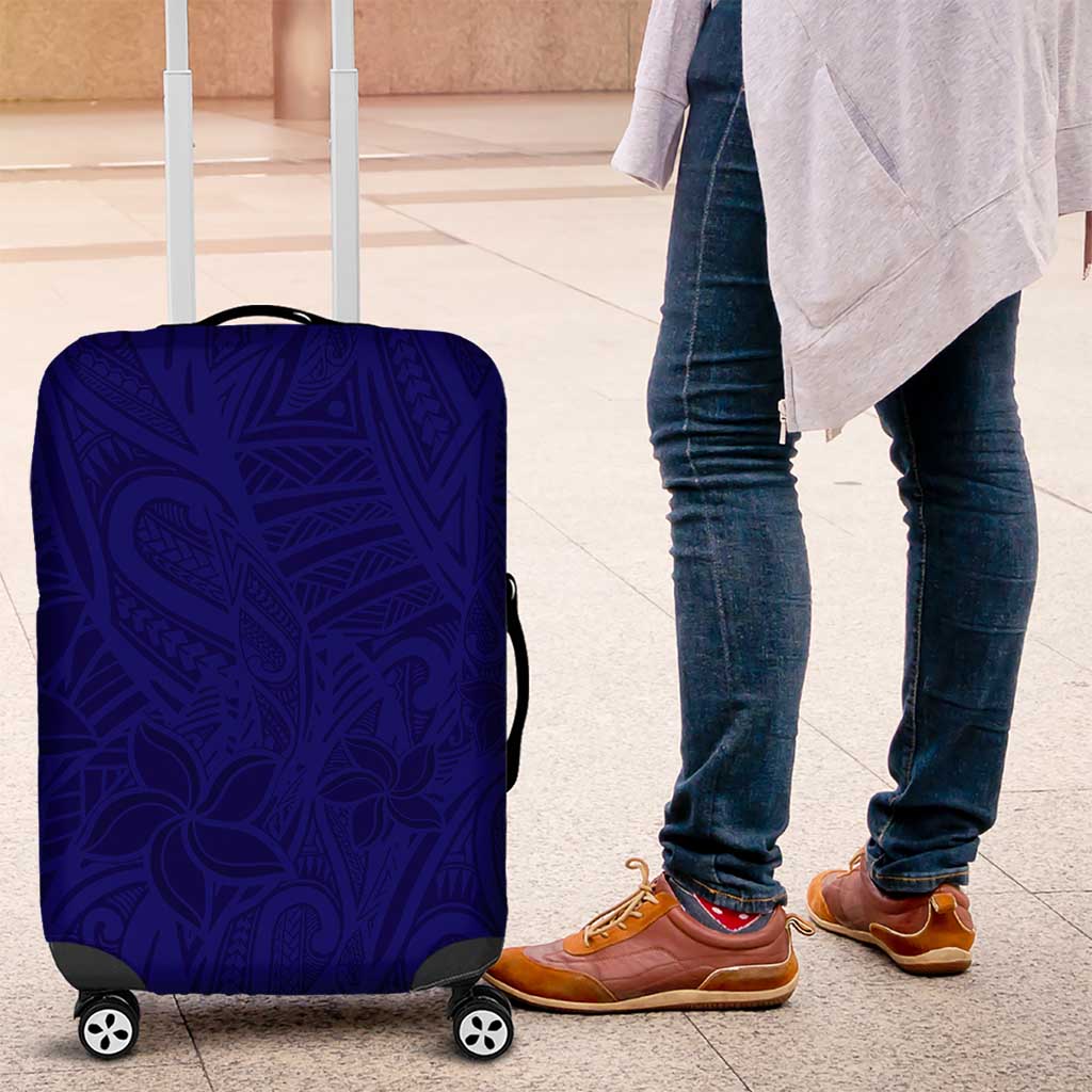 Blue Polynesia Luggage Cover Polynesian Pattern Mix Plumeria LT14 Blue - Polynesian Pride