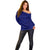 Blue Polynesia Off Shoulder Sweater Polynesian Pattern Mix Plumeria