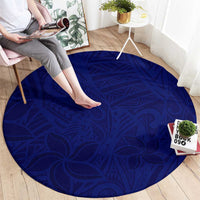 Blue Polynesia Round Carpet Polynesian Pattern Mix Plumeria LT14 - Polynesian Pride