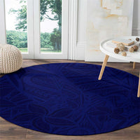 Blue Polynesia Round Carpet Polynesian Pattern Mix Plumeria LT14 - Polynesian Pride