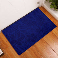 Blue Polynesia Rubber Doormat Polynesian Pattern Mix Plumeria