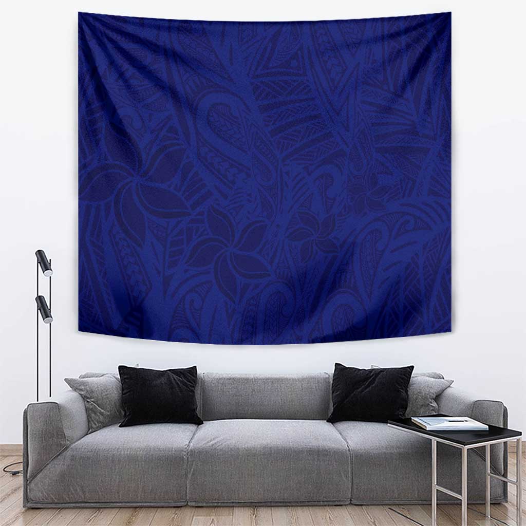 Blue Polynesia Tapestry Polynesian Pattern Mix Plumeria LT14 Blue - Polynesian Pride