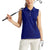 Blue Polynesia Women Sleeveless Polo Shirt Polynesian Pattern Mix Plumeria