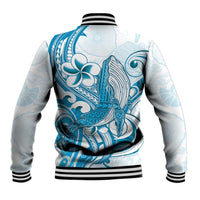 Blue Hawaii Humpback Whale Baseball Jacket Polynesian Tribal Ocean Vibes