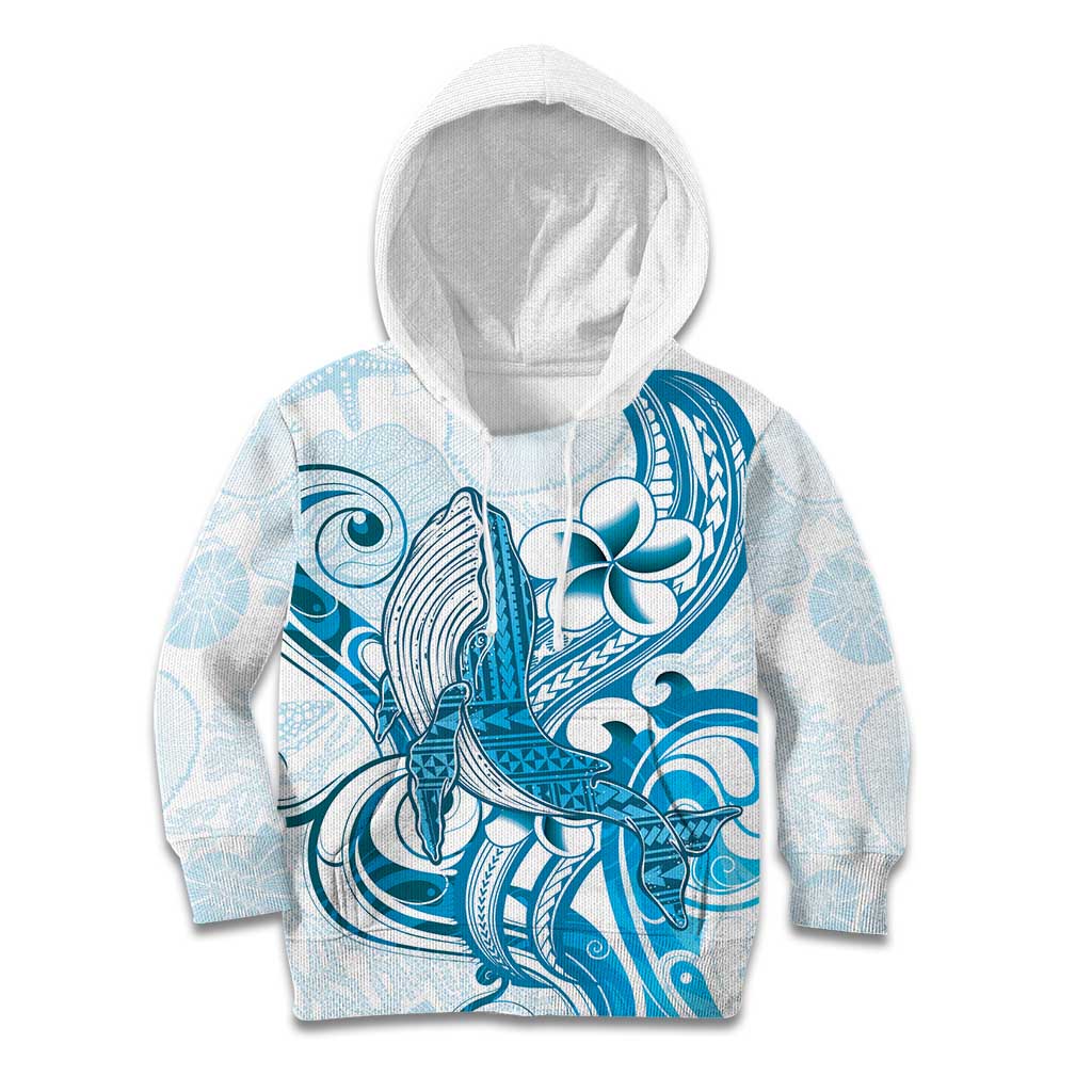 Blue Hawaii Humpback Whale Kid Hoodie Polynesian Tribal Ocean Vibes