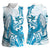 Blue Hawaii Humpback Whale Women Sleeveless Polo Shirt Polynesian Tribal Ocean Vibes