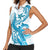 Blue Hawaii Humpback Whale Women Sleeveless Polo Shirt Polynesian Tribal Ocean Vibes