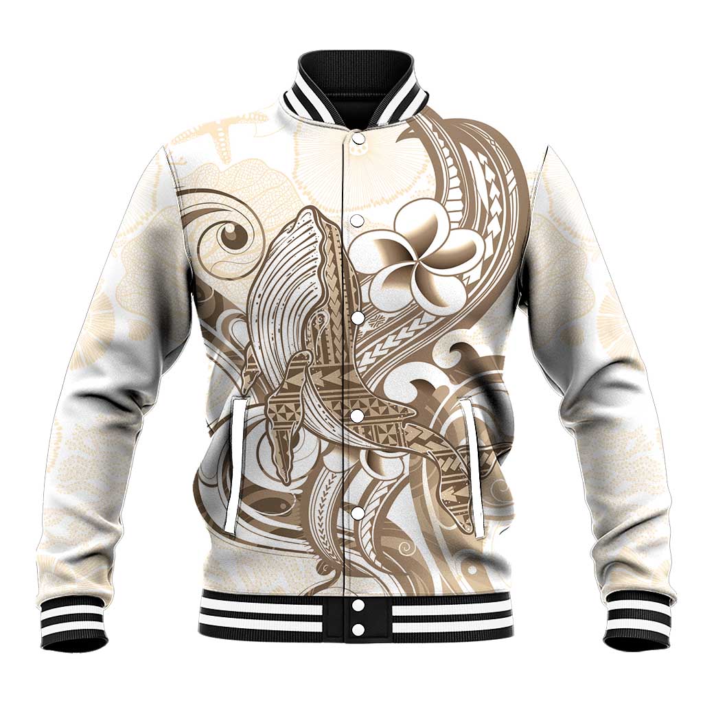 Brown Hawaii Humpback Whale Baseball Jacket Polynesian Tribal Ocean Vibes
