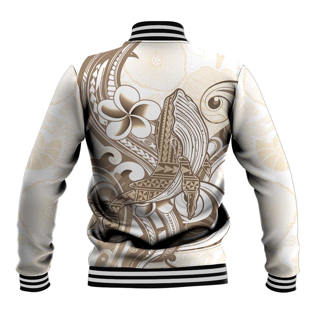 Brown Hawaii Humpback Whale Baseball Jacket Polynesian Tribal Ocean Vibes