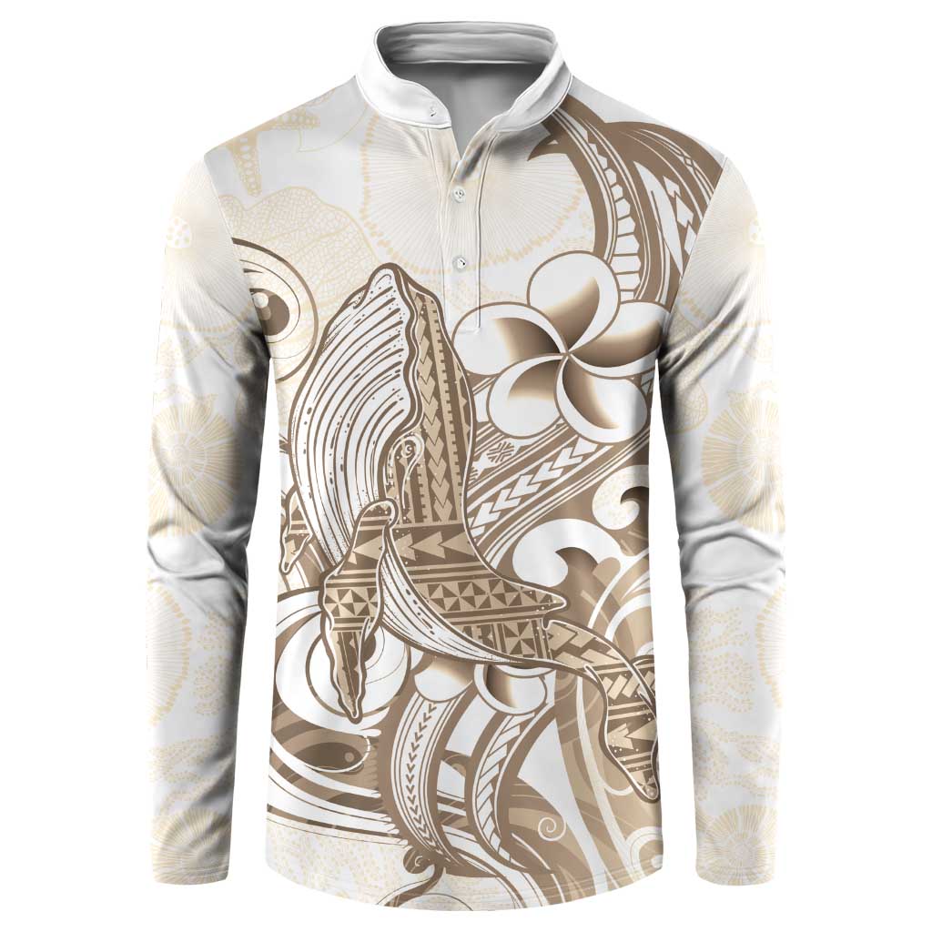 Brown Hawaii Humpback Whale Button Sweatshirt Polynesian Tribal Ocean Vibes