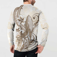 Brown Hawaii Humpback Whale Button Sweatshirt Polynesian Tribal Ocean Vibes