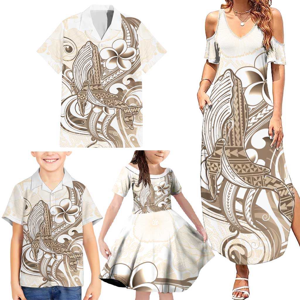 Brown Hawaii Humpback Whale Family Matching Summer Maxi Dress and Hawaiian Shirt Polynesian Tribal Ocean Vibes LT14 - Polynesian Pride