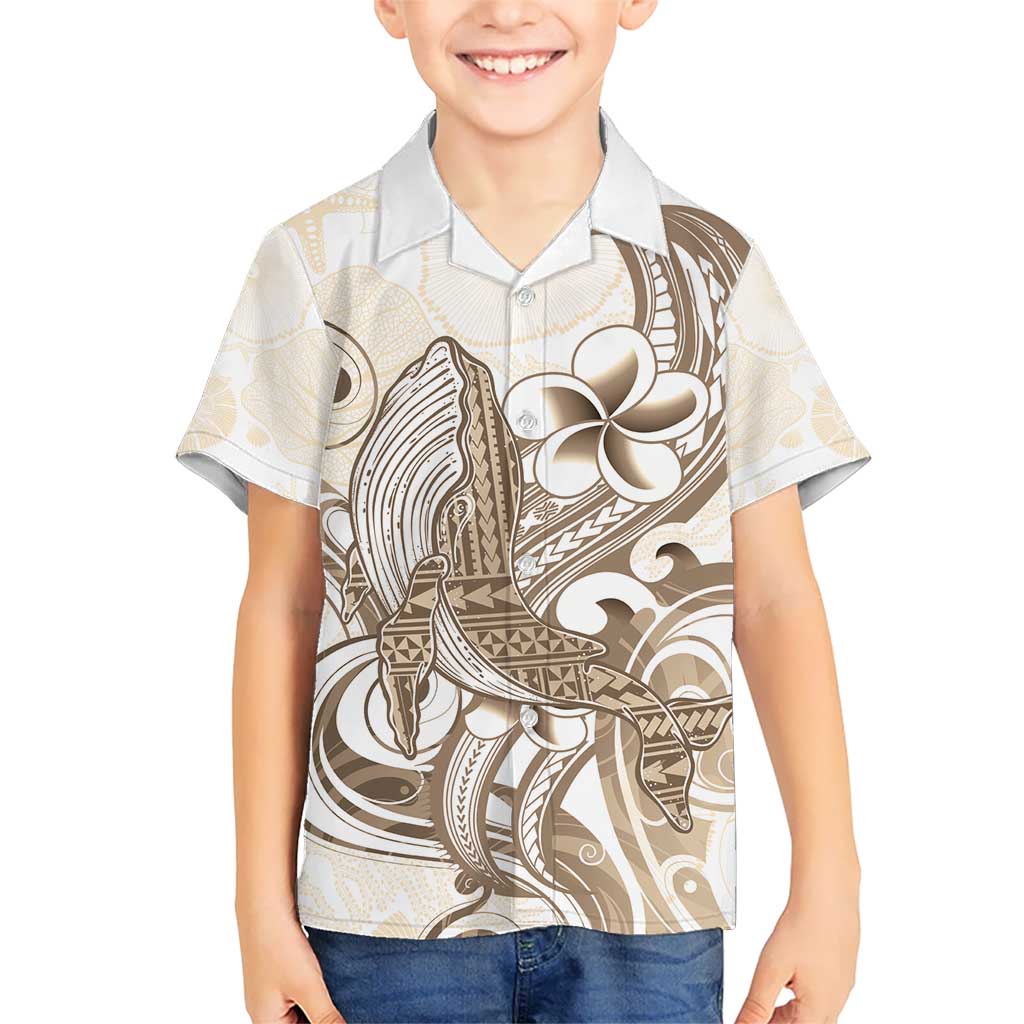 Brown Hawaii Humpback Whale Kid Hawaiian Shirt Polynesian Tribal Ocean Vibes