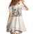 Brown Hawaii Humpback Whale Kid Short Sleeve Dress Polynesian Tribal Ocean Vibes