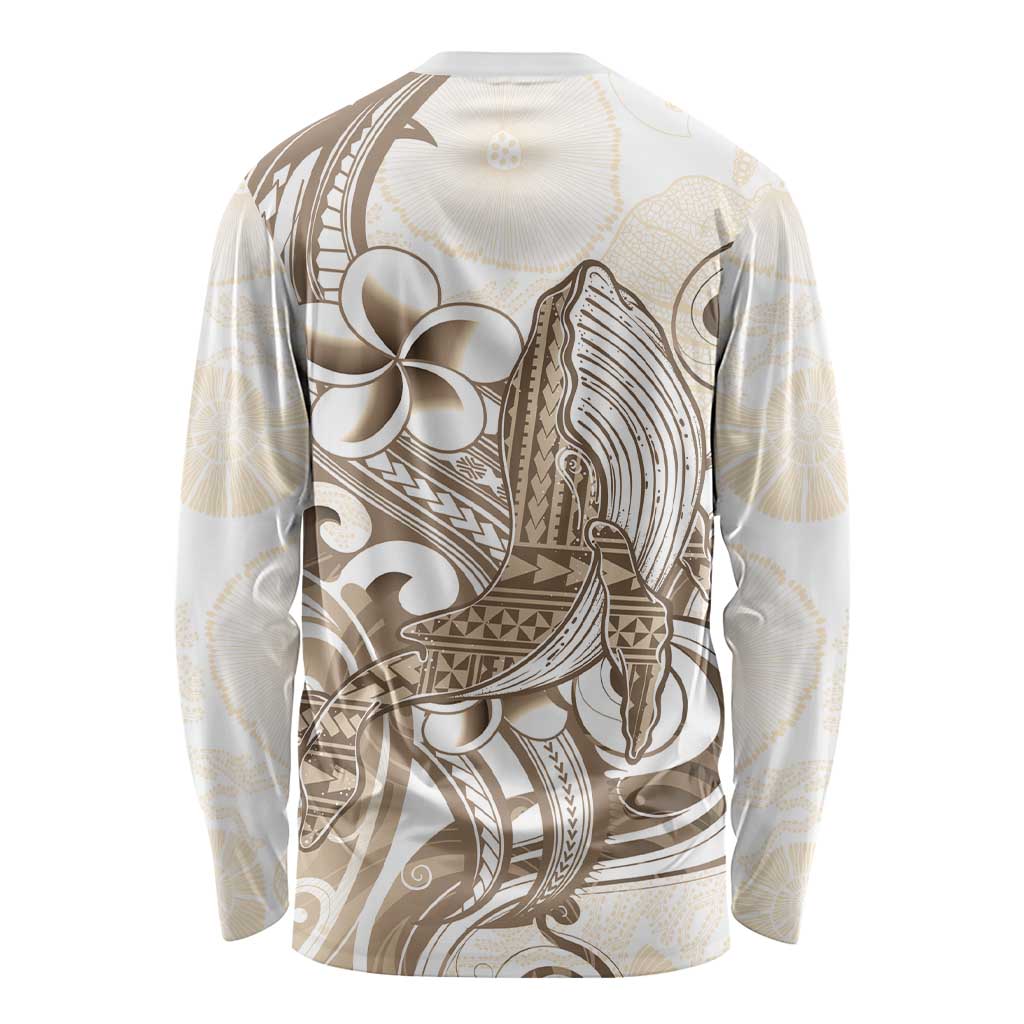 Brown Hawaii Humpback Whale Long Sleeve Shirt Polynesian Tribal Ocean Vibes