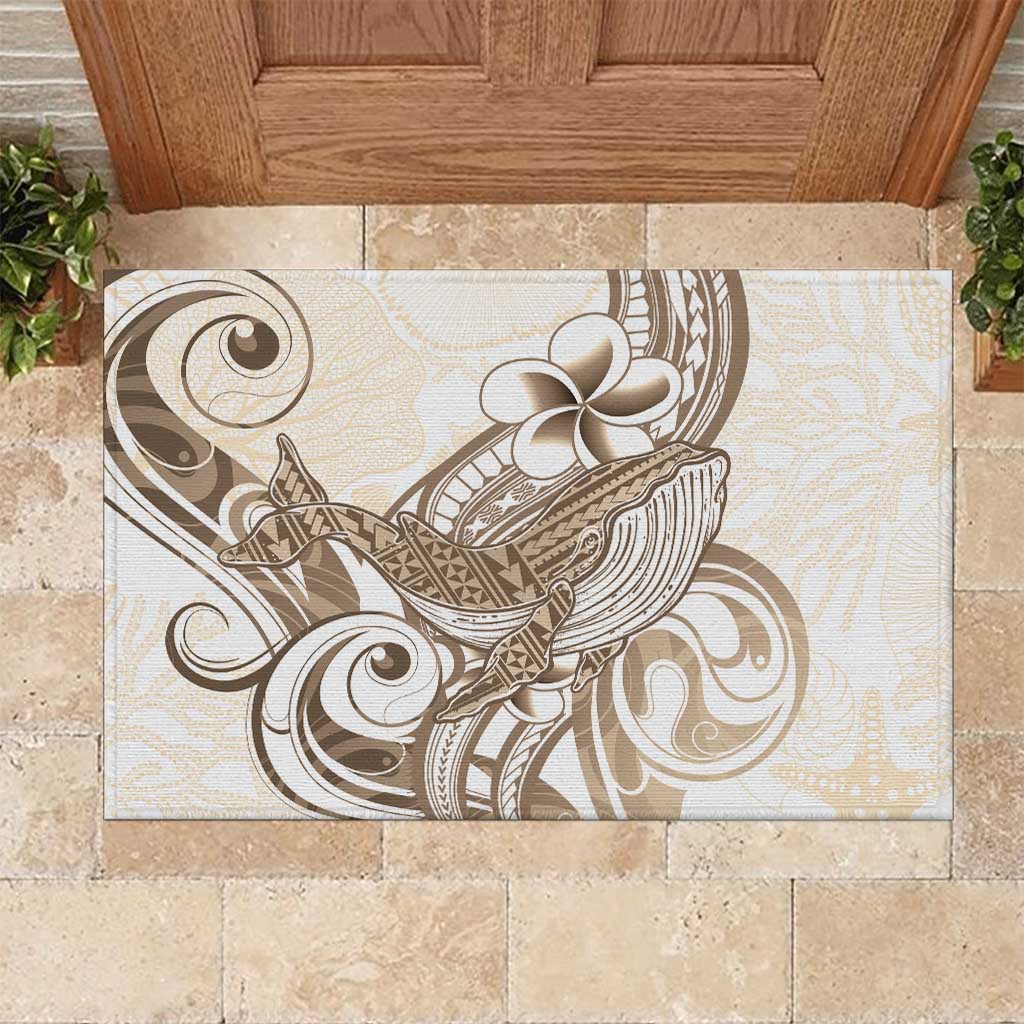 Brown Hawaii Humpback Whale Rubber Doormat Polynesian Tribal Ocean Vibes